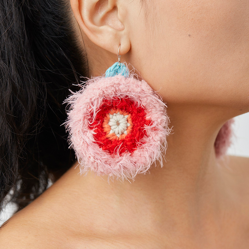 Plush round earrings