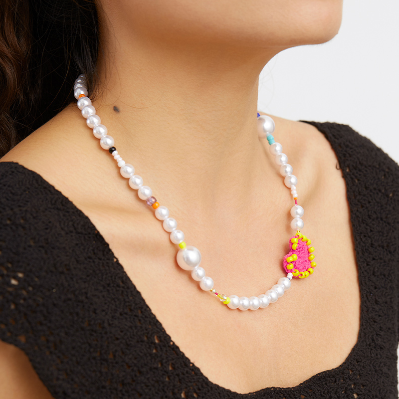 Love Imitation Pearl Necklace