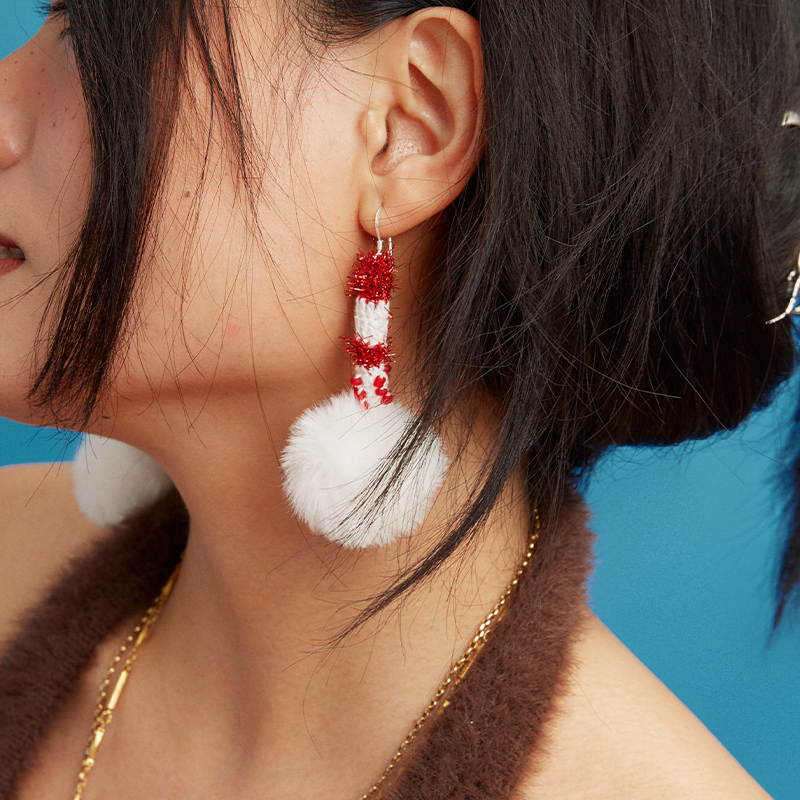  Micro-Crochet | Snowball Earrings- Artisan Hand-Crocheted--feeky-Unique Sustainable Fashion