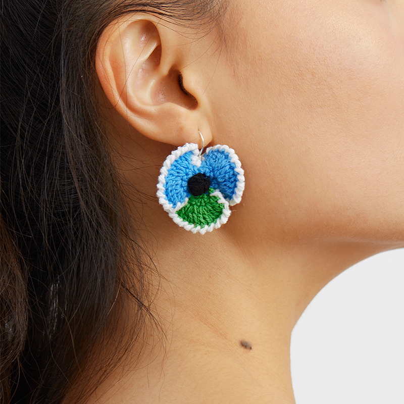 handmade jewelry  unique accessories Round flower earrings-feeky