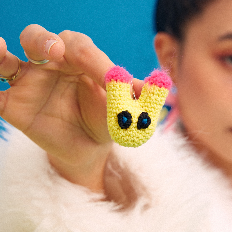 Colorful Rabbit Yellow Earrings