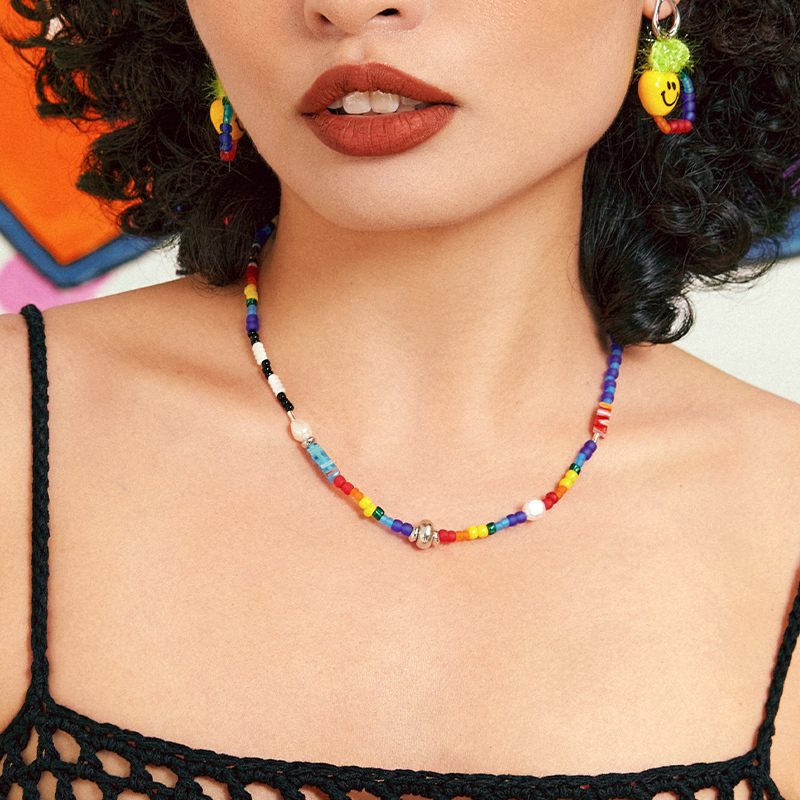 Rainbow beaded necklace