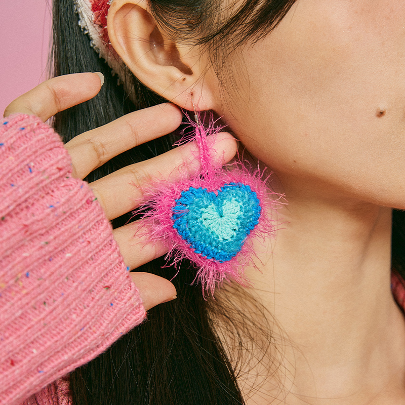  Micro-Crochet | Love Earrings- Artisan Hand-Crocheted--feeky-Unique Sustainable Fashion