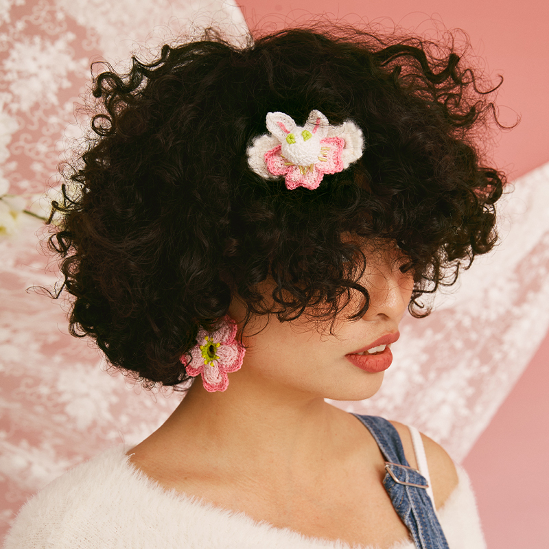 Sakura Rabbit hair clip