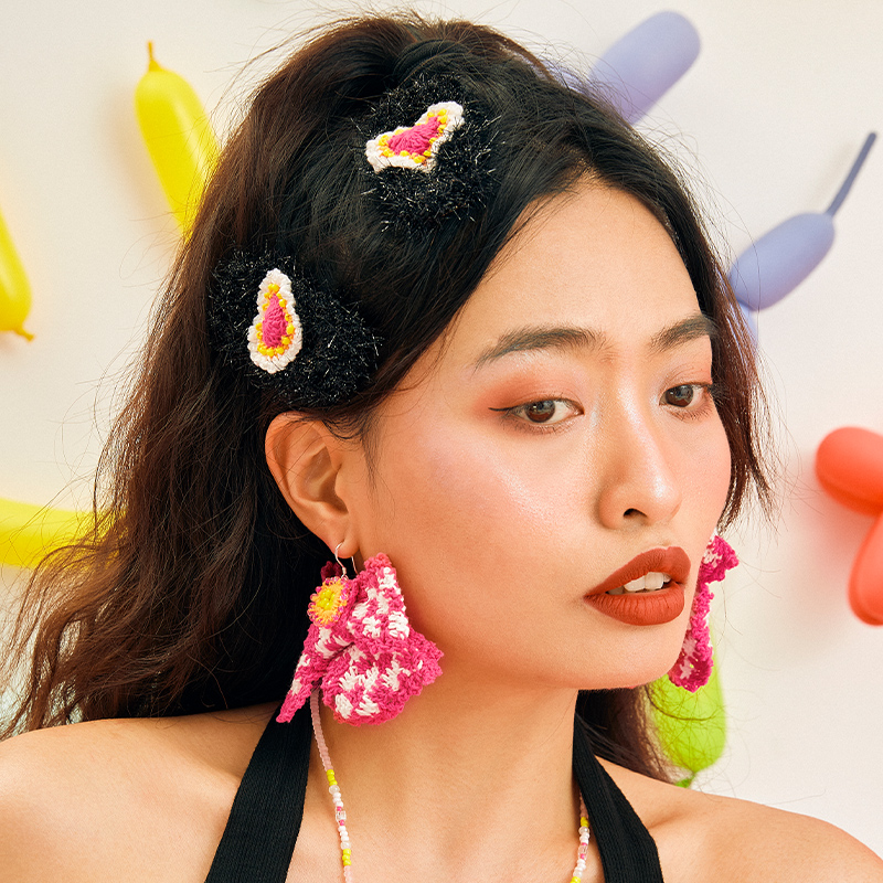 Hand-Crocheted | love Hair Clip- Artisan Hand-Crocheted--feeky-Unique Sustainable Fashion