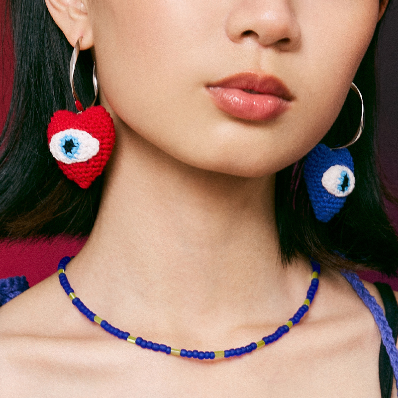 love eye earrings