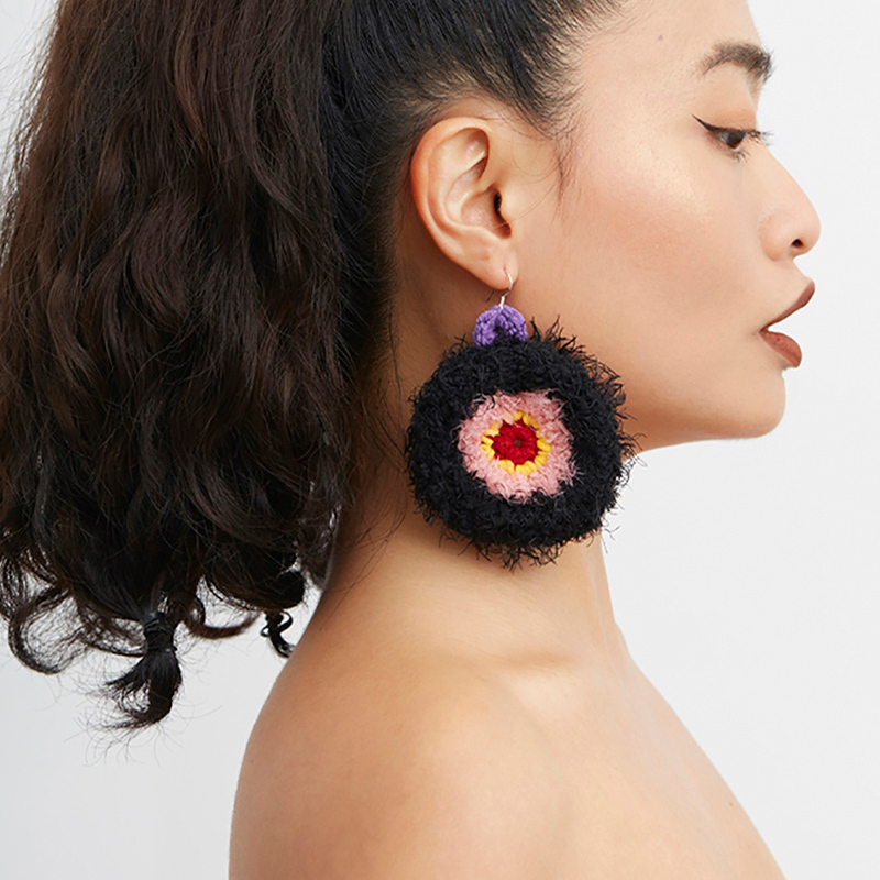 Plush round earrings
