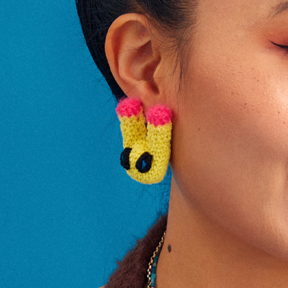 Colorful Rabbit Yellow Earrings