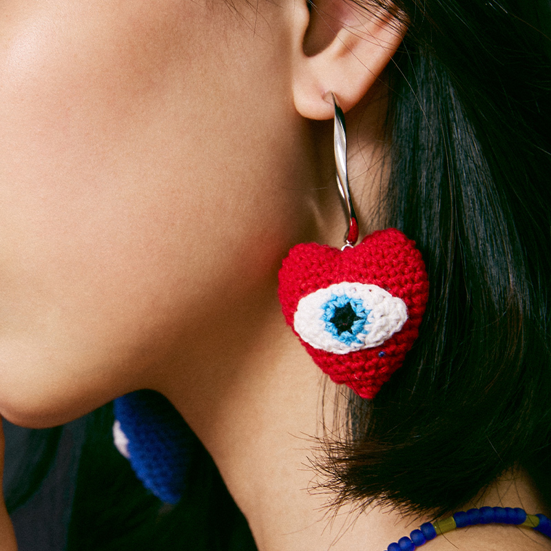 love eye earrings