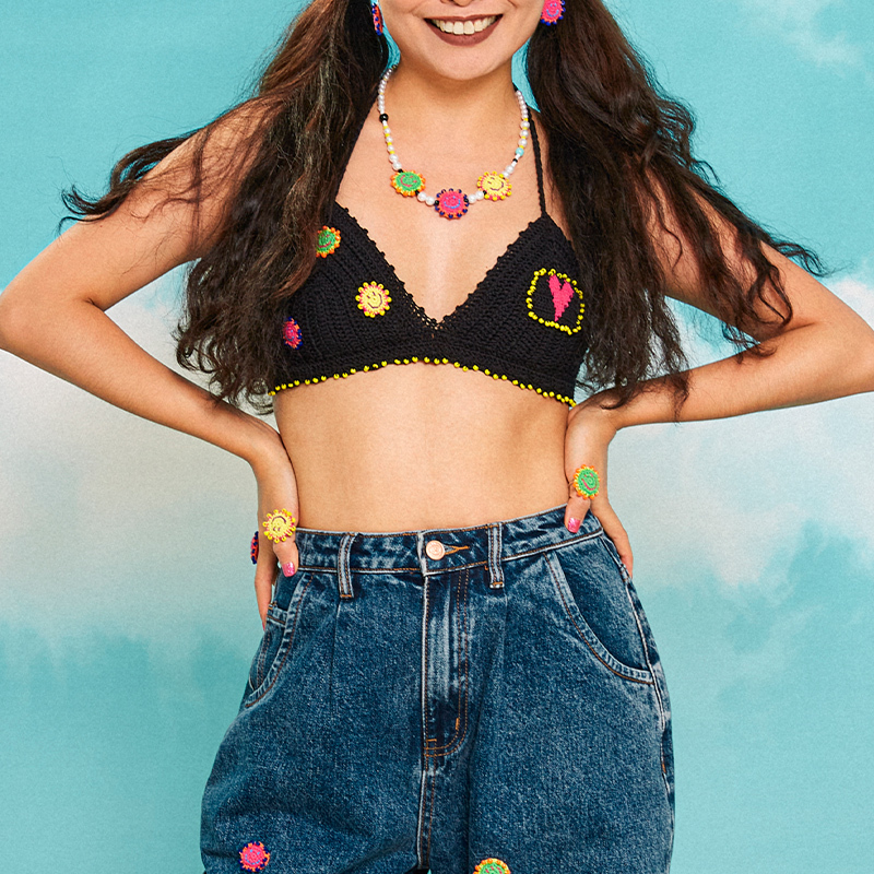 Smiley Heart Halter Bra