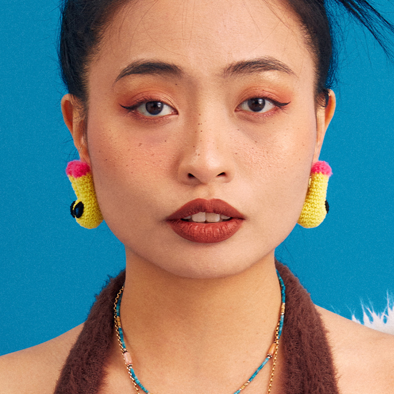Colorful Rabbit Yellow Earrings