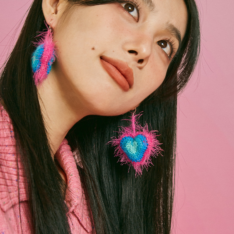  Micro-Crochet | Love Earrings- Artisan Hand-Crocheted--feeky-Unique Sustainable Fashion