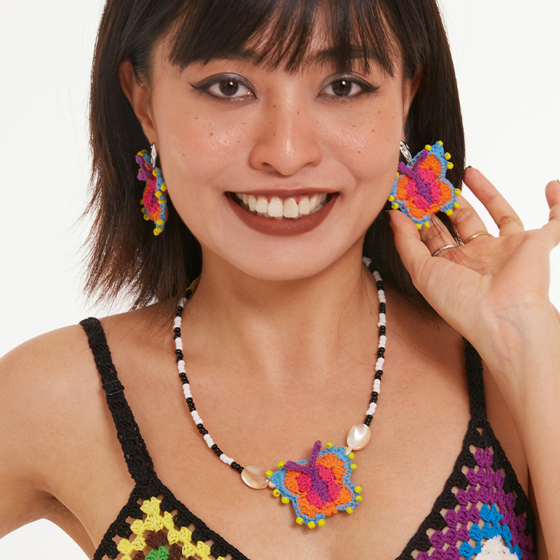  Micro-Crochet | Butterfly Earrings- Artisan Hand-Crocheted--feeky-Unique Sustainable Fashion