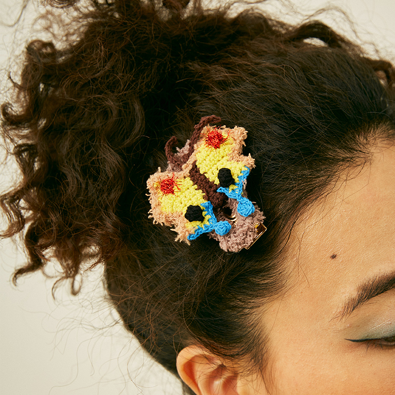 Hand-Crocheted | Butterfly Hair Clip- Artisan Hand-Crocheted--feeky-Unique Sustainable Fashion