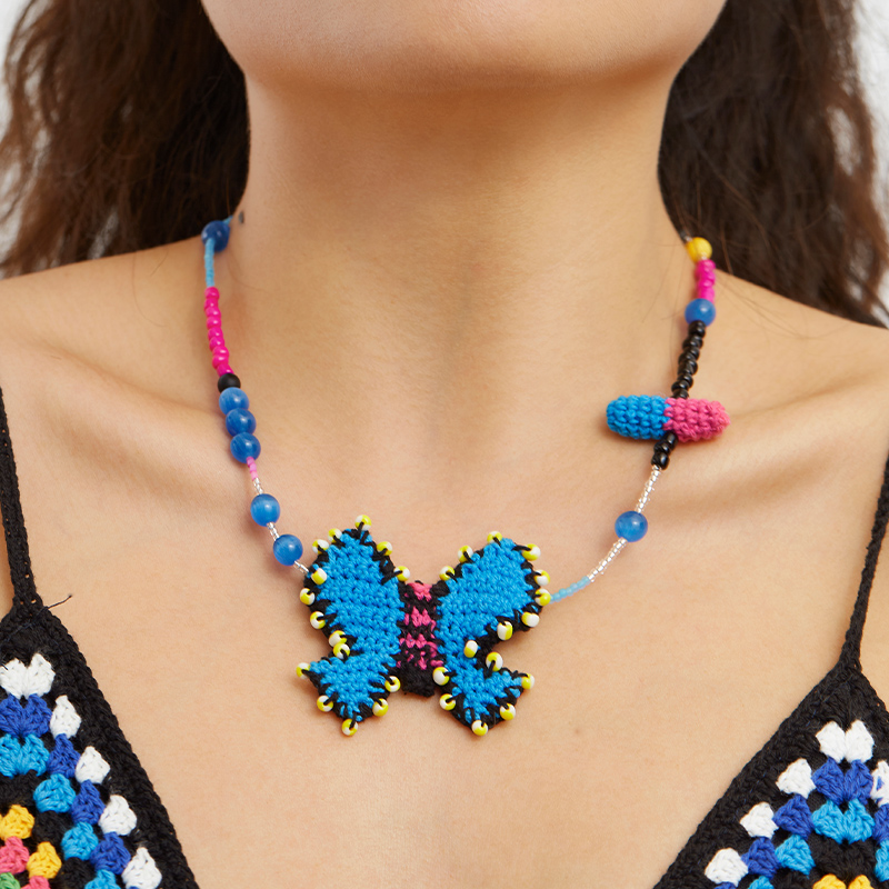 handmade jewelry  unique accessories Butterfly capsule necklace-feeky