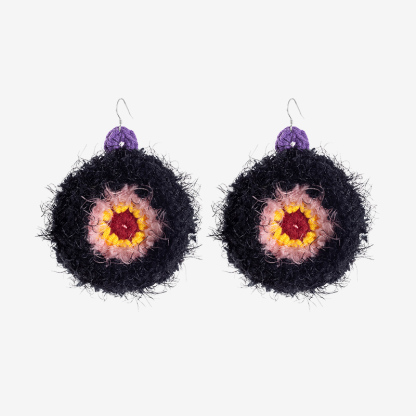 Plush round earrings