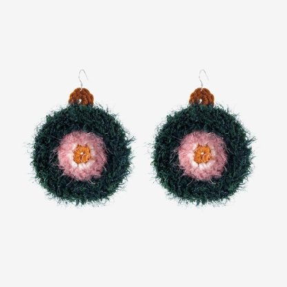 Plush round earrings