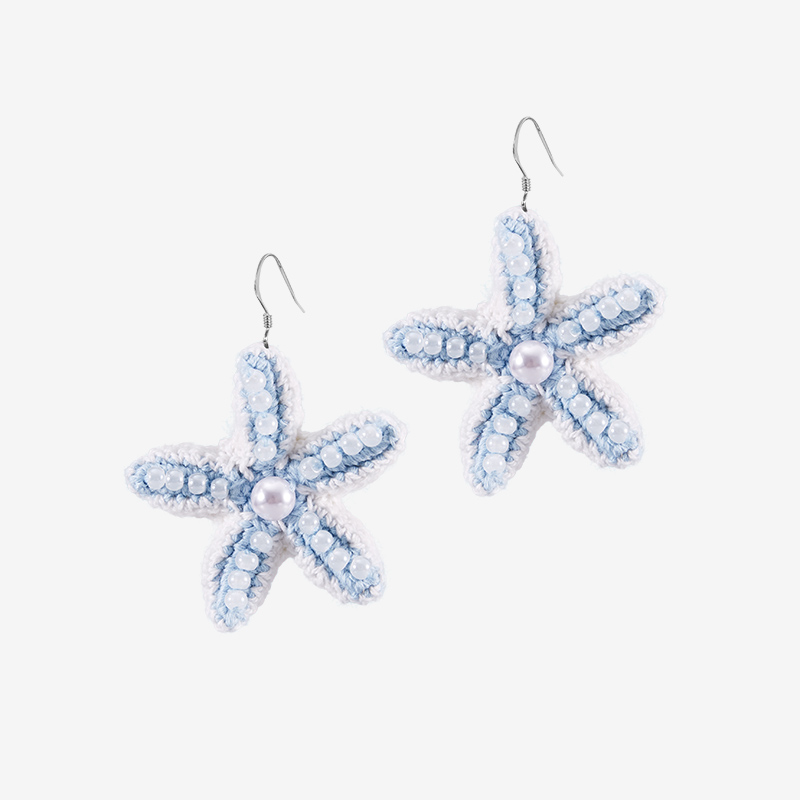 Micro-Crochet | Starfish Earrings- Artisan Hand-Crocheted--feeky-Unique Sustainable Fashion