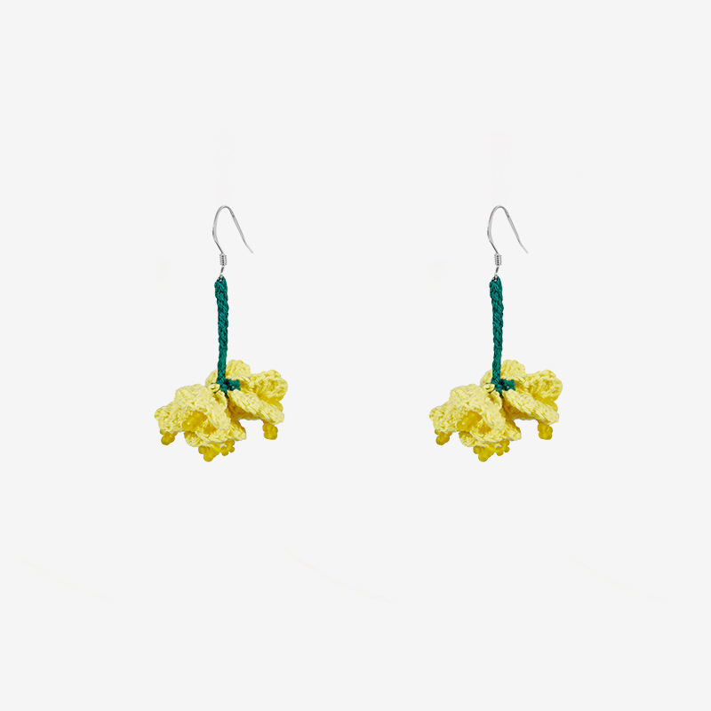 Rapeseed flower earrings