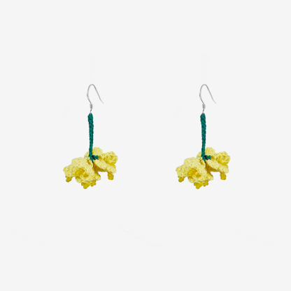 Rapeseed flower earrings