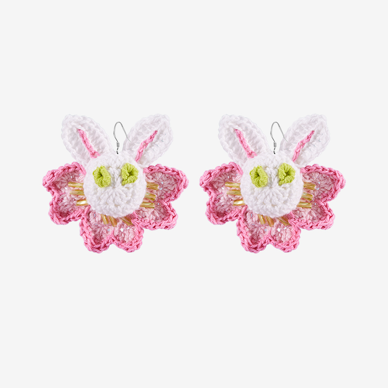 handmade fashion earrings Sakura Rabbit Earrings-feeky