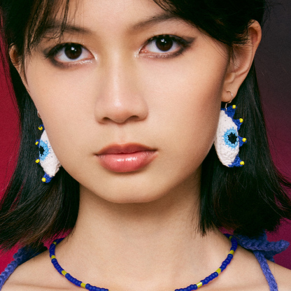 Blue eye earrings
