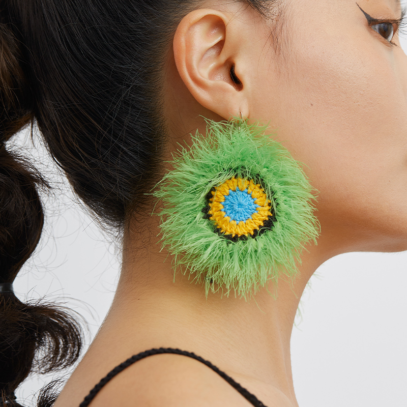  Micro-Crochet | Concentric Circle Earrings- Artisan Hand-Crocheted--feeky-Unique Sustainable Fashion