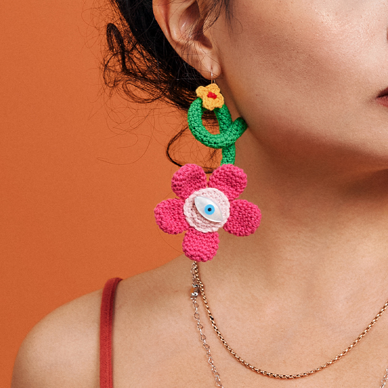 handmade jewelry  unique accessories Flower earrings-feeky