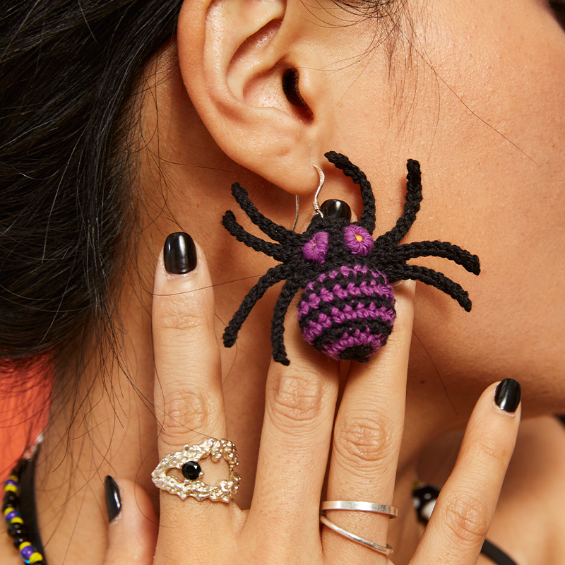 handmade jewelry  unique accessories Spider earrings-feeky