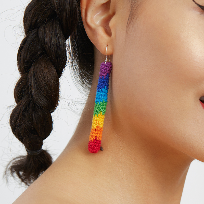 handmade jewelry  unique accessories Rainbow earrings-feeky