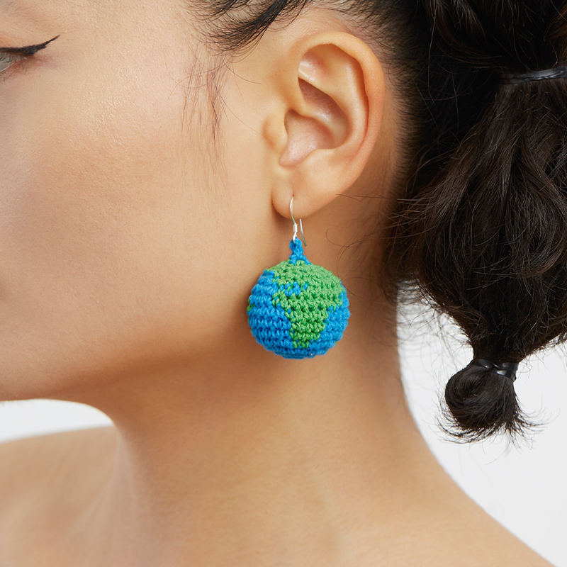 handmade jewelry  unique accessories Spiral Earth Earrings-feeky