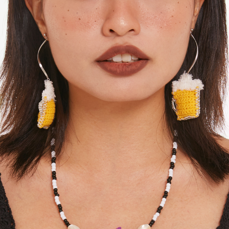 handmade jewelry  unique accessories Beer earrings-feeky