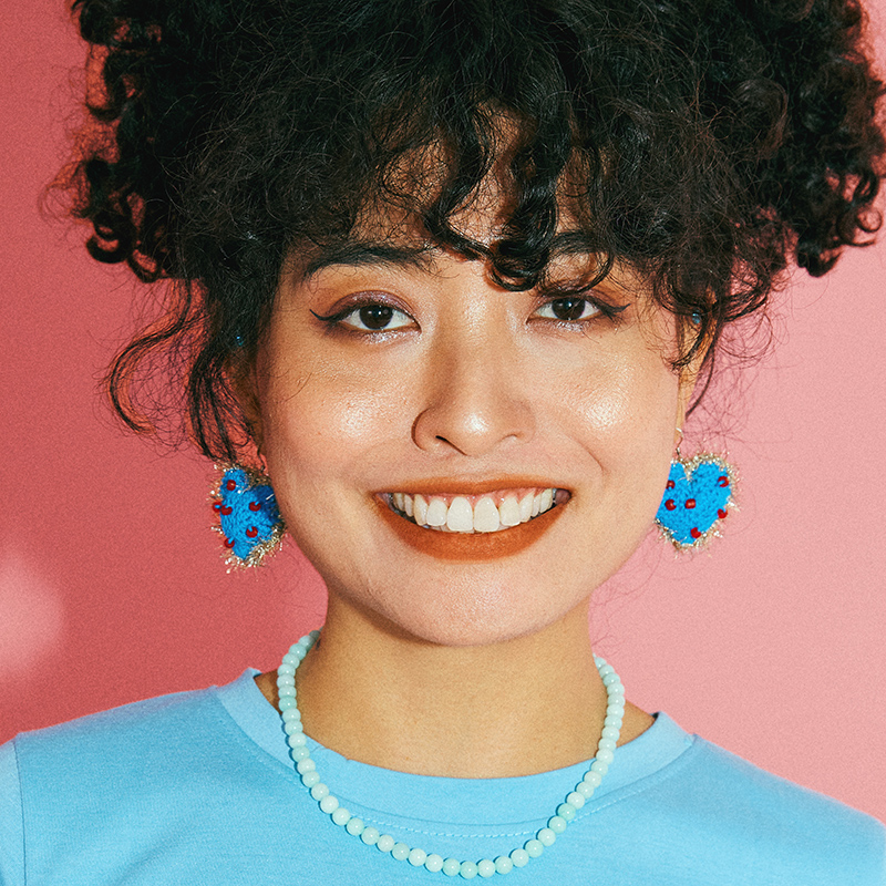  Micro-Crochet | Polka dot hearts Earrings- Artisan Hand-Crocheted--feeky-Unique Sustainable Fashion