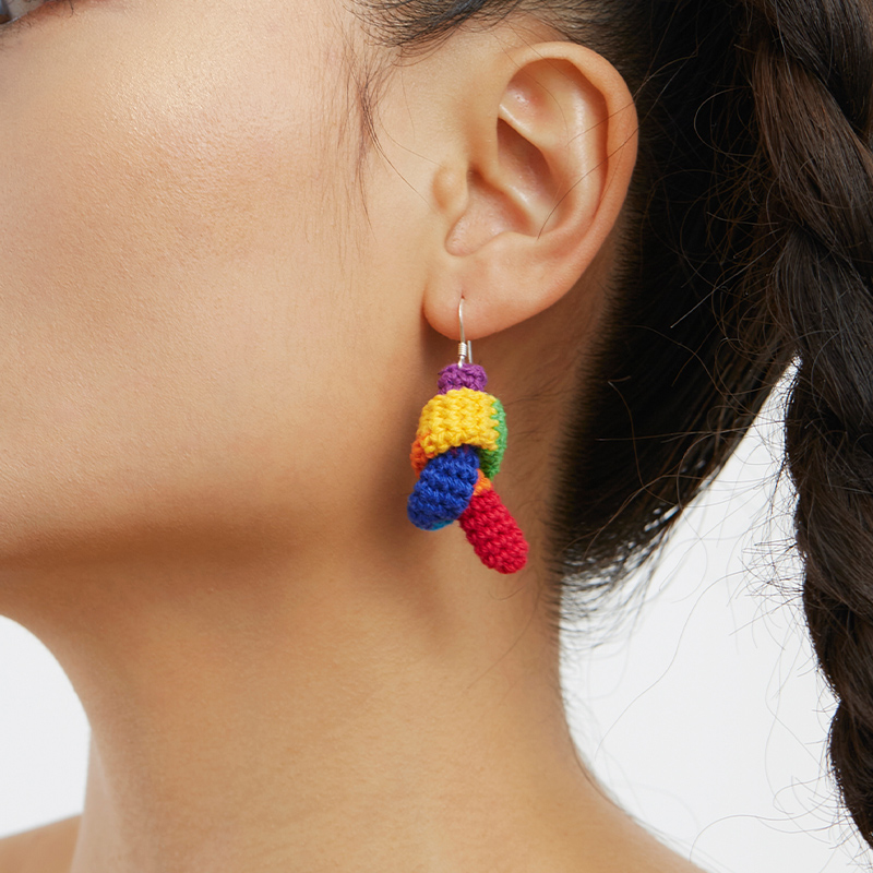handmade jewelry  unique accessories Rainbow earrings-feeky