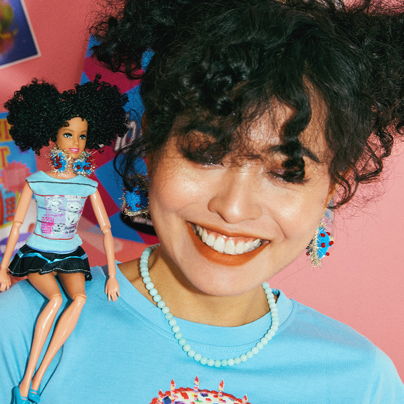  Micro-Crochet | Polka dot hearts Earrings- Artisan Hand-Crocheted--feeky-Unique Sustainable Fashion