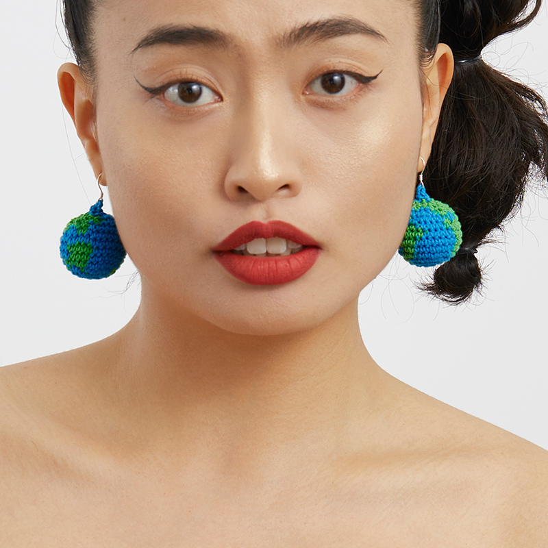 handmade jewelry  unique accessories Spiral Earth Earrings-feeky