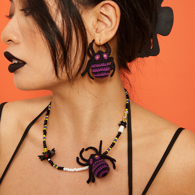 handmade jewelry  unique accessories Spider earrings-feeky