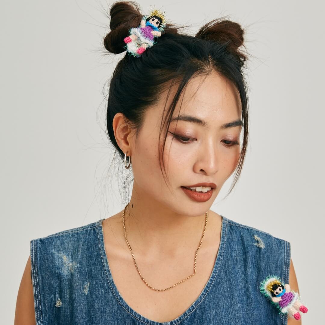 Hand-Crocheted | Hot Girl Hair Clip- Artisan Hand-Crocheted--feeky-Unique Sustainable Fashion