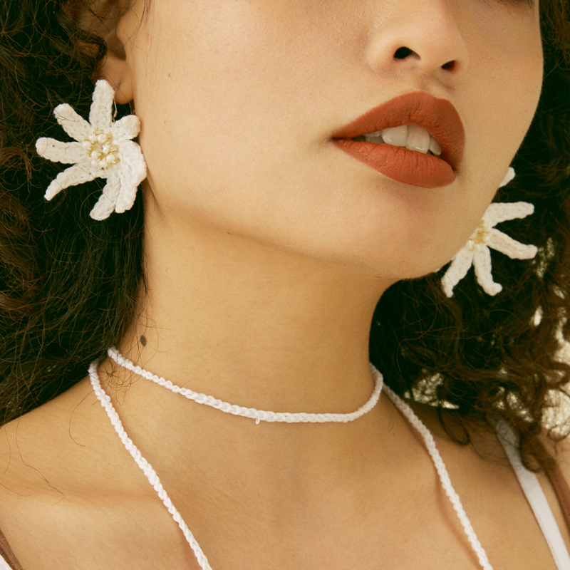 handmade jewelry  unique accessories Angelica flower earrings-feeky