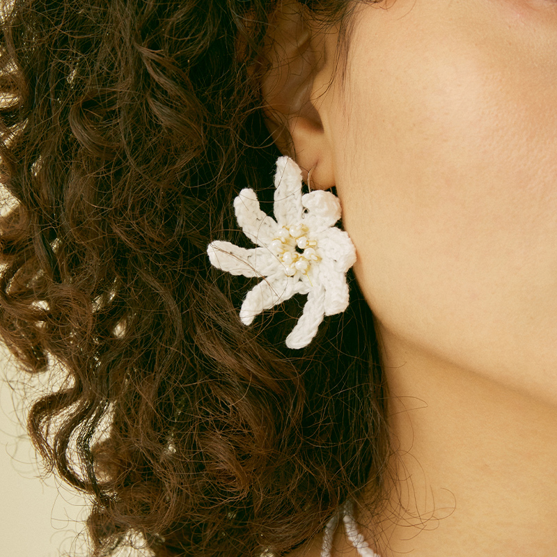 handmade jewelry  unique accessories Angelica flower earrings-feeky