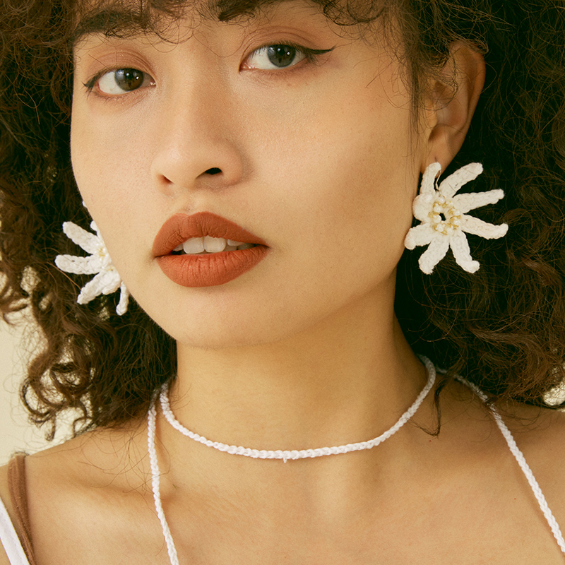 handmade jewelry  unique accessories Angelica flower earrings-feeky