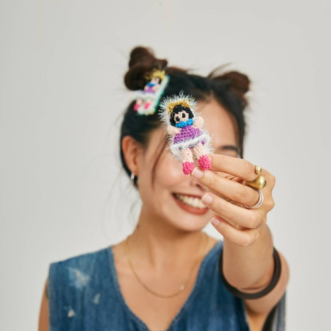 Hand-Crocheted | Hot Girl Hair Clip- Artisan Hand-Crocheted--feeky-Unique Sustainable Fashion