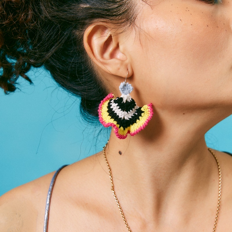 Coral zebra print earrings