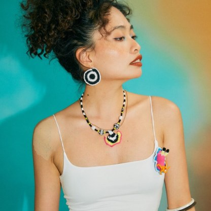 Black and white zebra outline earrings