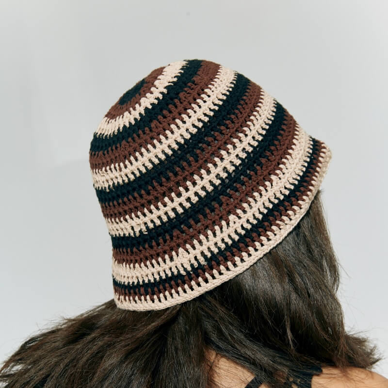 Hollow patchwork bucket hat