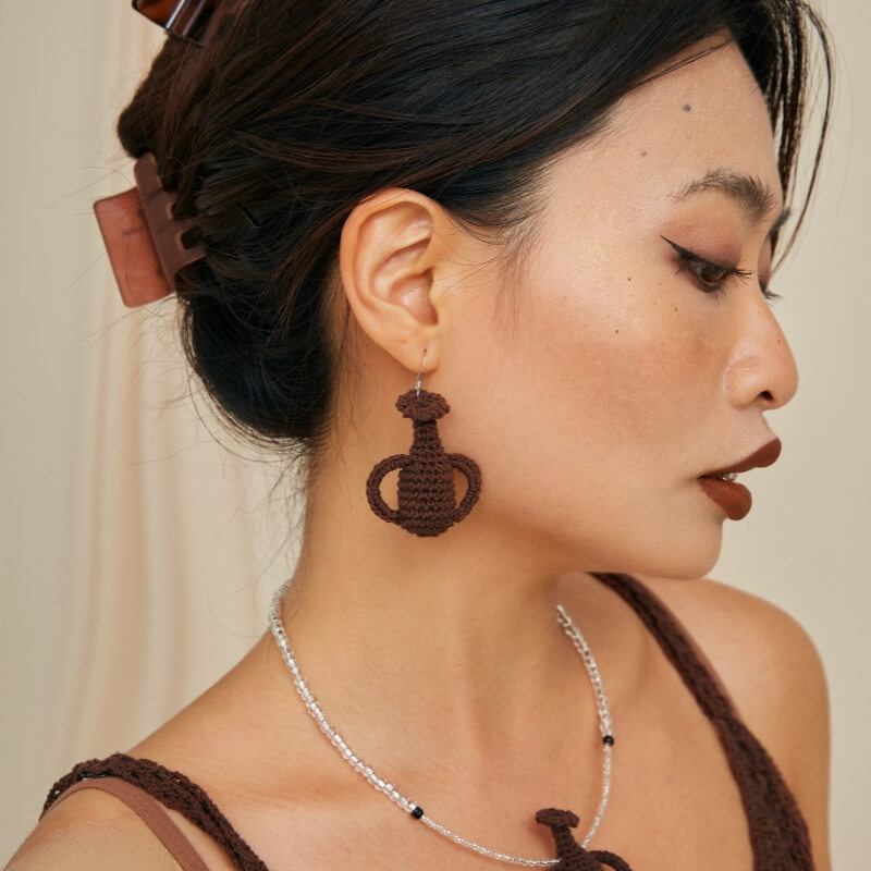 Brown Vase Earrings