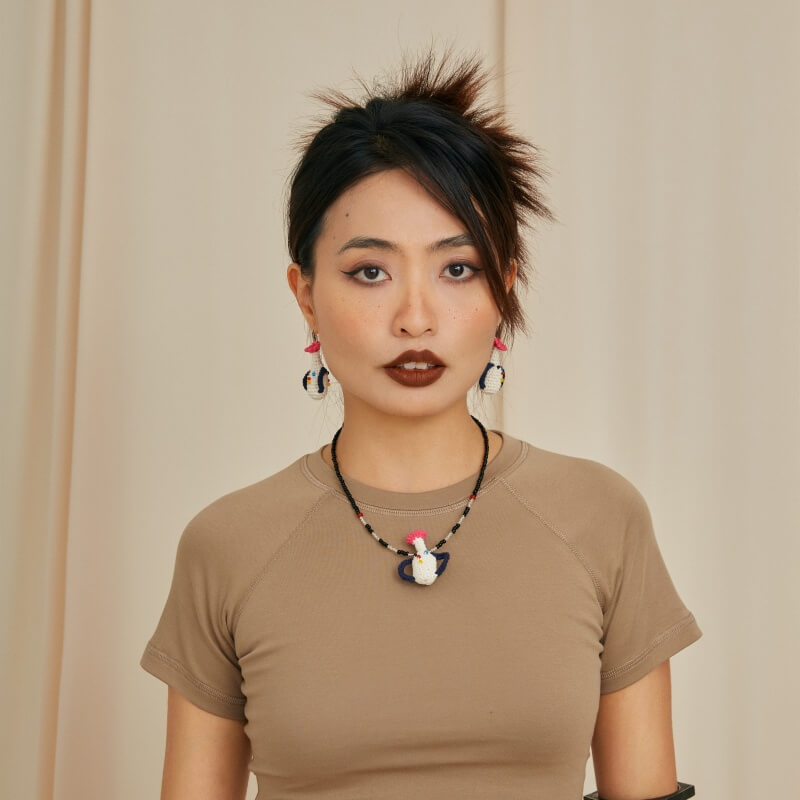 handmade jewelry  unique accessories Polka Dot Expression Vase Earrings-feeky