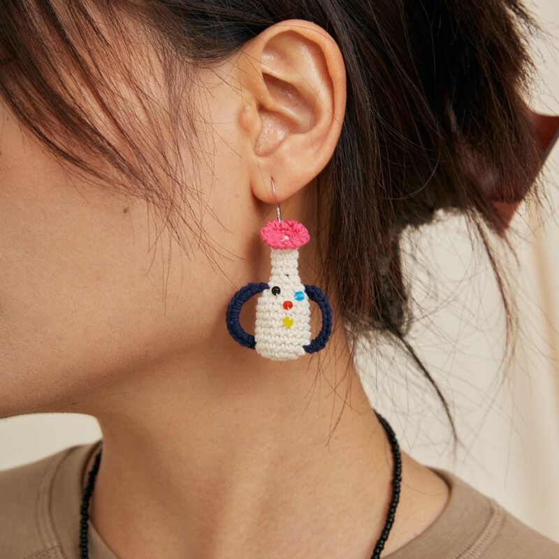 handmade jewelry  unique accessories Polka Dot Expression Vase Earrings-feeky