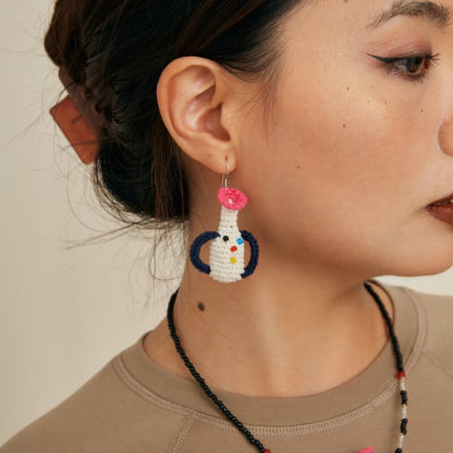 Polka Dot Expression Vase Earrings