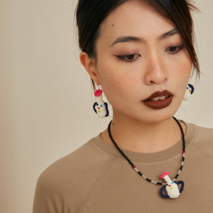 Polka Dot Expression Vase Earrings